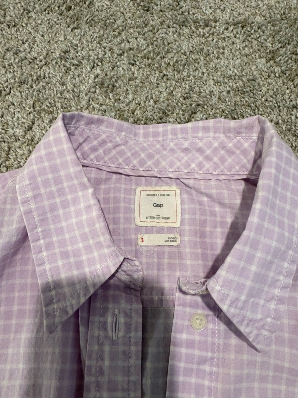 GAP Button-Down Shirt Trio in Lavender, Pink, and Light Blue - Picture 4 of 13